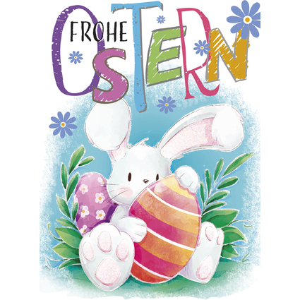 SUSY CARD Oster-Grukarte "Hase mit Ei"