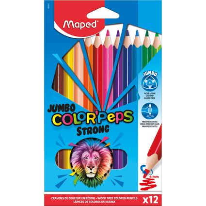 Maped Dreikant-Buntstift JUMBO COLOR'PEPS STRONG, 12er Etui