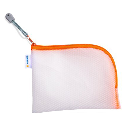 HERMA Reiverschlusstasche "Mesh Bags", DIN A6, orange