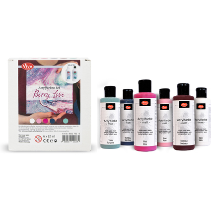 ViVA DECOR Acrylfarben-Set "Berry Love", 6-teilig