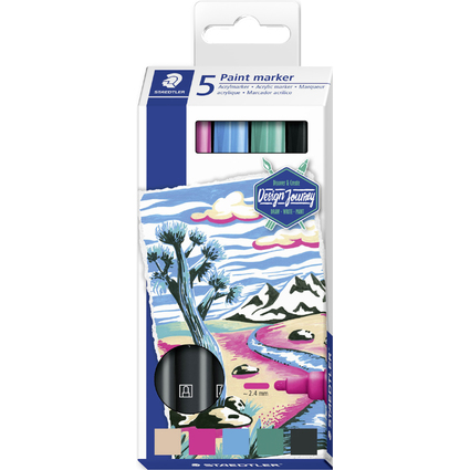 STAEDTLER Acrylmarker Lumocolor paint marker, 5er Etui