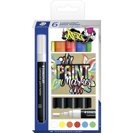 STAEDTLER Acrylmarker Lumocolor paint marker, 6er Etui