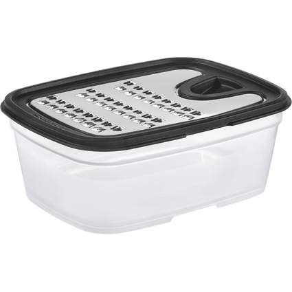 GastroMax Reibe mit Auffangbehlter, transparent/schwarz