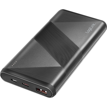 LogiLink Powerbank, 10.000 mAh, 2x USB, schwarz