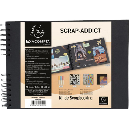 EXACOMPTA Scrapbooking-Set SCRAP ADDICT, schwarz