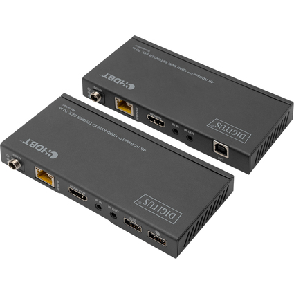 DIGITUS 4K HDBaseT HDMI KVM Extender Set, 70 m, schwarz