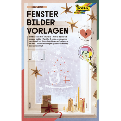 folia Fensterbilder-Vorlagen "COSY WINTER", inkl. Kreide