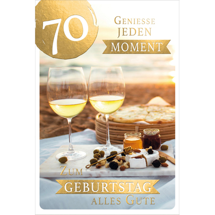 SUSY CARD Geburtstagskarte "Goldig" - 70. Geburtstag