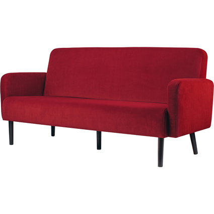 PAPERFLOW 3-Sitzer Sofa LISBOA, Samtbezug, rot