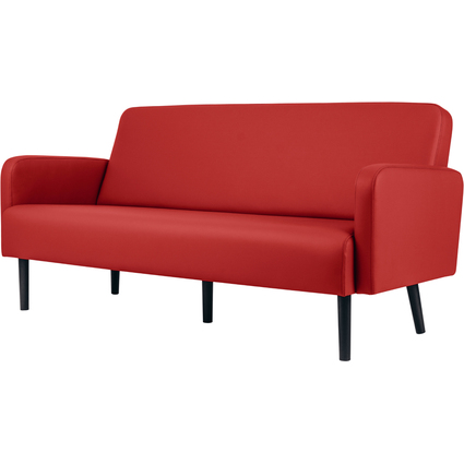 PAPERFLOW 3-Sitzer Sofa LISBOA, Kunstlederbezug, rot