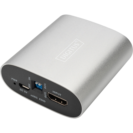 DIGITUS HDMI eARC Konverter/Splitter, silber