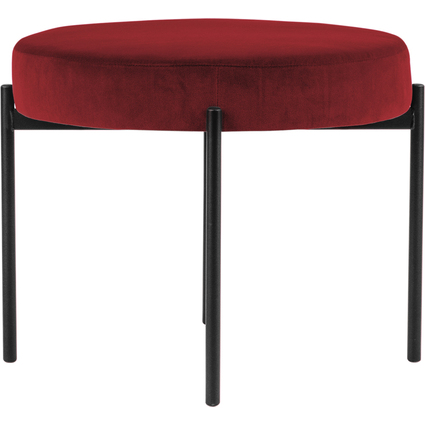 PAPERFLOW Hocker GAIA, rund, Samtbezug, rot