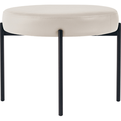 PAPERFLOW Hocker GAIA, rund, Kunstlederbezug, wei