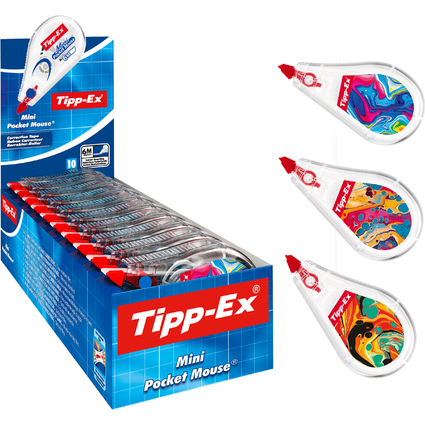 Tipp-Ex Korrekturroller Mini Pocket Mouse Dekor,10er Display