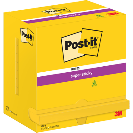 Post-it Super Sticky Notes Haftnotizen, 127 x 76 mm, gelb