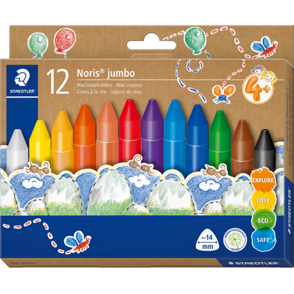 STAEDTLER Wachsmalkreide Noris jumbo, 12er Kartonetui