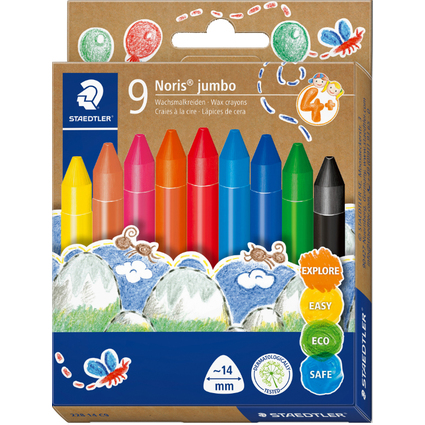 STAEDTLER Wachsmalkreide Noris jumbo, 9er Kartonetui