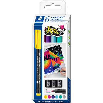 STAEDTLER Lumocolor Permanent-Marker 318F, 6er Kartonetui