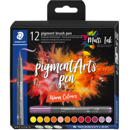 STAEDTLER Fasermaler pigment brush pen "Warm Colours"