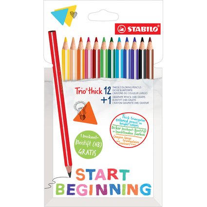 STABILO Dreikant-Buntstifte Trio dick, 12+1 Promo-Etui
