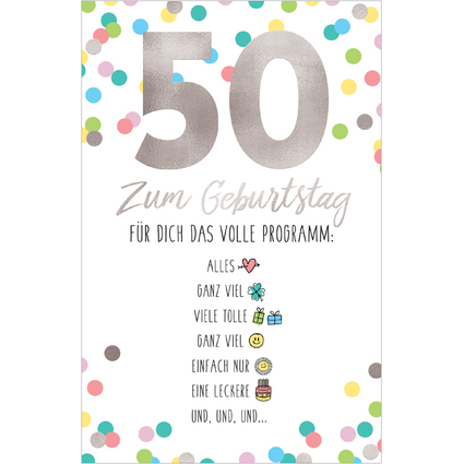 SUSY CARD Geburtstagskarte "Emoji 2" - 50. Geburtstag