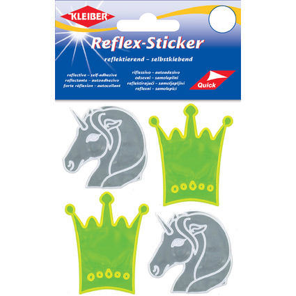 KLEIBER Reflex-Sticker "Krone & Einhorn", gelb/silber