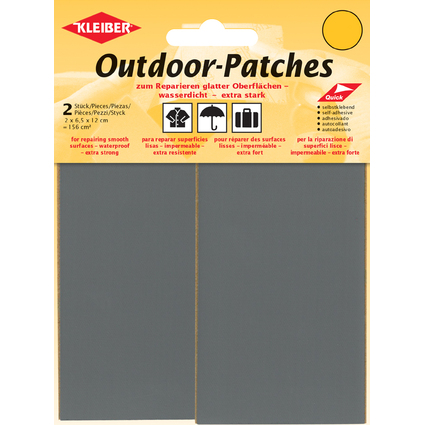 KLEIBER Outdoor-Patches, selbstklebend, 65 x 120 mm, grau