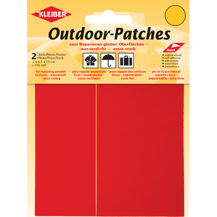 KLEIBER Outdoor-Patches, selbstklebend, 65 x 120 mm, rot