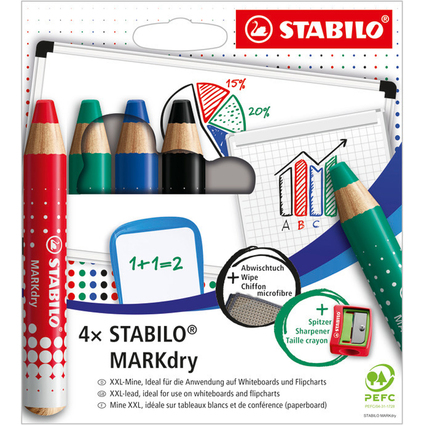 STABILO Whiteboard-Marker MARKdry, 4er Etui