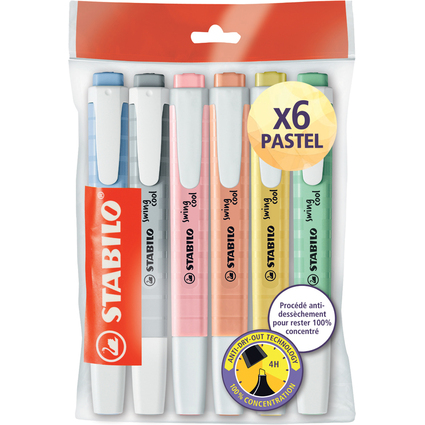 STABILO Textmarker swing cool PASTEL, 6er Ecopack