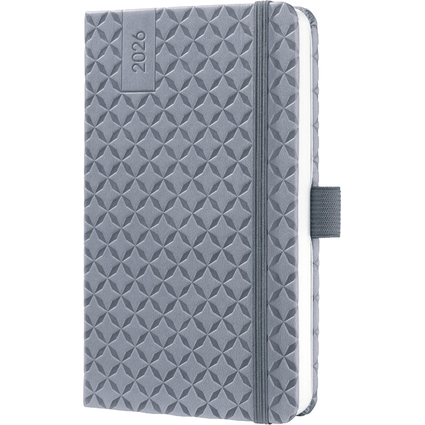 sigel Taschenkalender Jolie Flair 2026, Kunstleder, A6, grau