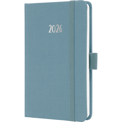 sigel Taschenkalender Jolie Feel 2026, Textil, A6, blau
