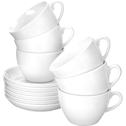Esmeyer Cappuccino-Tassen "Bistro", 6er Set, wei
