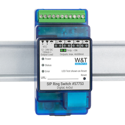 W&T SIP Ring Switch 4xOut, 10/100 BaseT, blau