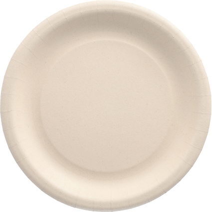 PAPSTAR Teller aus Agrarresten "pure", rund, 230 mm, natur
