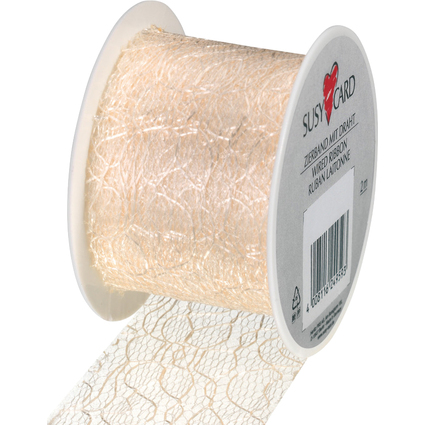 SUSY CARD Geschenkband auf Spule "Lace", creme