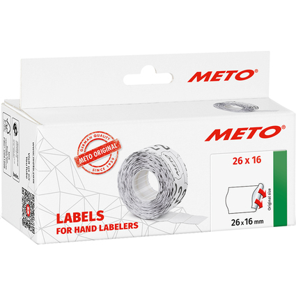 METO Etiketten fr Preisauszeichner, 26 x 16 mm, wei