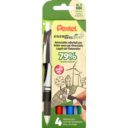 Pentel Liquid Gel-Tintenroller Energel BL77 Eco, 4er Etui
