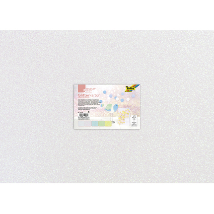 folia Glitterkarton "Pastell", 500 x 700 mm, 300 g/qm