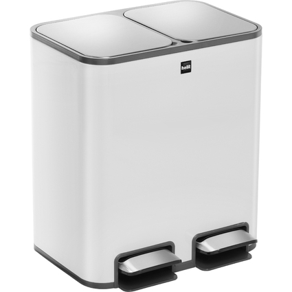 helit Tret-Abfalltrenner "the classy", 2 x 12 Liter, wei