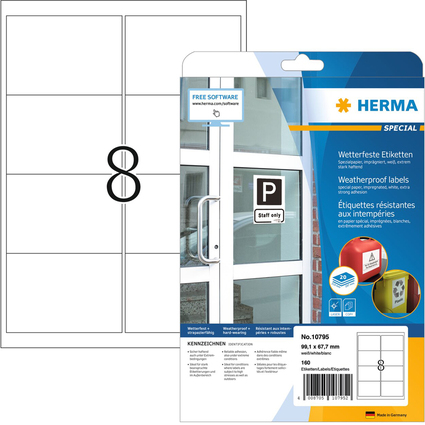 HERMA Wetterfeste Etiketten aus Spezialpapier, 99,1x67,7 mm