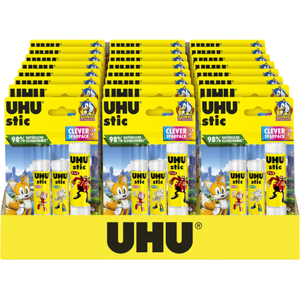 UHU Klebestift stic SONIC, 21 g + 2x 8,2 g, 24er Display