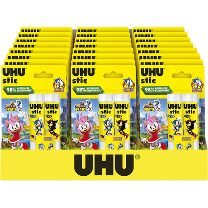 UHU Klebestift stic SONIC, 2x 21 g, 24er Display