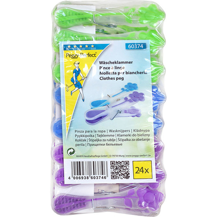Peggy Perfect Wscheklammern "Sunflower", 24er Pack