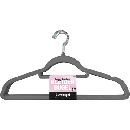 Peggy Perfect Kleiderbgel "Samtbgel" mit Steg, 6er Pack