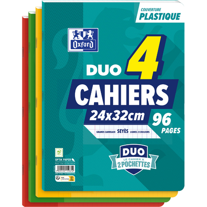 Oxford Schulheft DUO, 240 x 320 mm, seys, 4er Pack