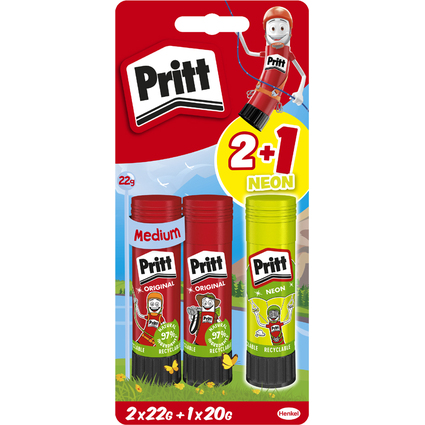 Pritt Klebestift BTS 2024, Multipack, 2x 22 g + 1x 20 g