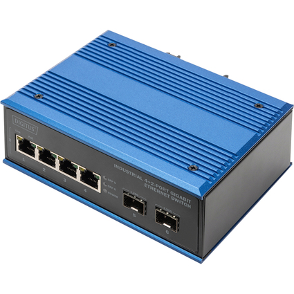 DIGITUS Industrial Gigabit Ethernet Switch, 4+2 Port