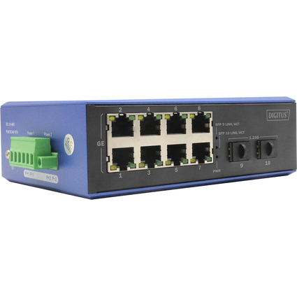 DIGITUS Industrial Gigabit Ethernet Switch, 8+2 Port