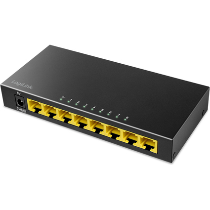 LogiLink Desktop Gigabit Ethernet Switch, 8-Port, schwarz